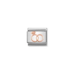 Nomination COMPOSABLE CLASSIC SYMBOLE Element aus Edelstahl, mit 9kt Rosegold verziert (13_Eheringe)