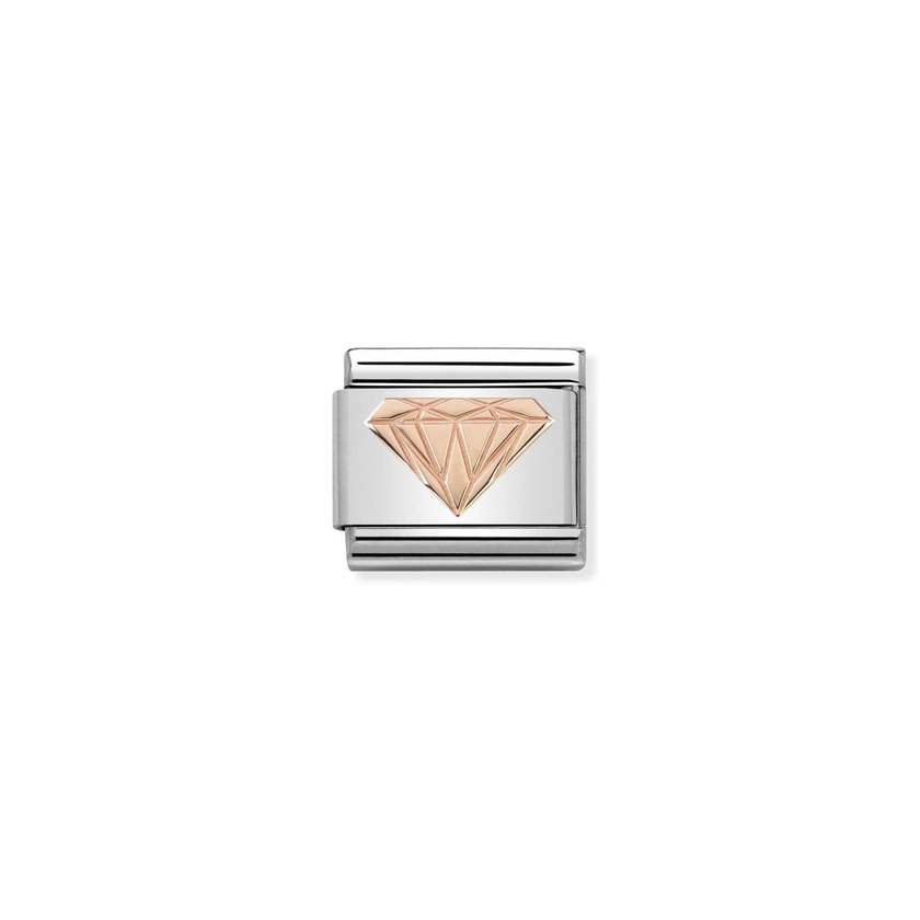 Nomination COMPOSABLE CLASSIC SYMBOLE Element aus Edelstahl, mit 9kt Rosegold verziert (18_Brillant)
