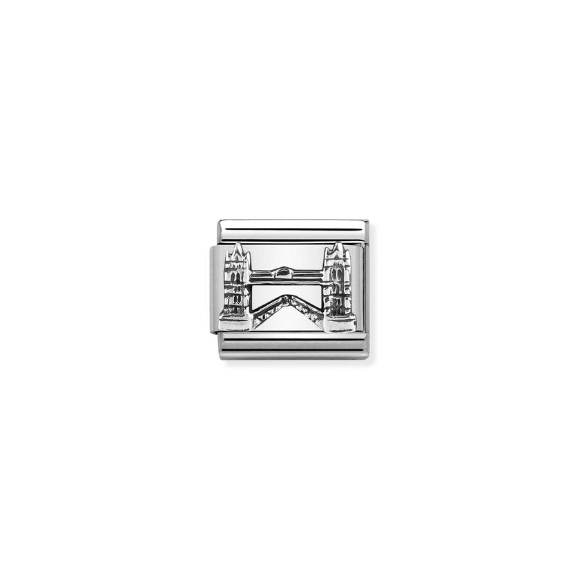 Nomination Composable Classic MONUMENTS RELIEF acciaio e argento 925 (10_Tower Bridge)