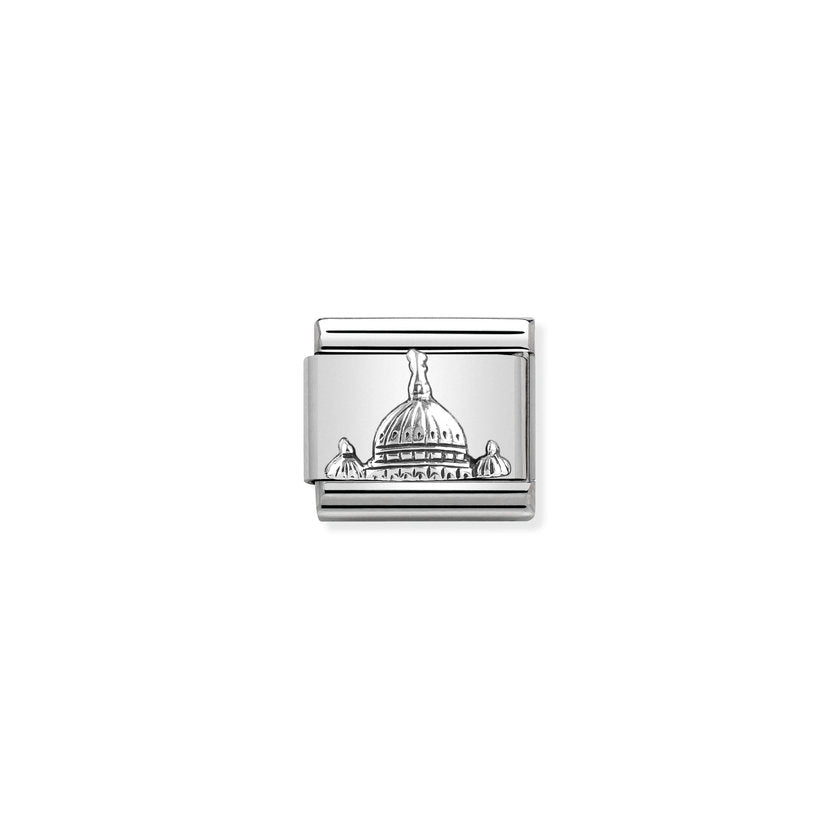 Nomination Composable Classic MONUMENTS RELIEF acciaio e argento 925 (20_Kuppel Petersdom)
