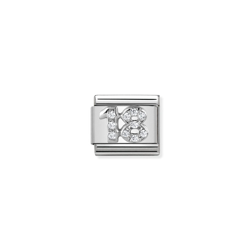 Nomination COMPOSABLE CLASSIC SYMBOLE Element aus Edelstahl, mit 925er Silber und Cubic Zirkonia verziert (18_18)