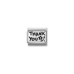 Nomination COMPOSABLE CLASSIC PLAETTCHEN aus Edelstahl, mit 925er Silber verziert, (42_THANK YOU)