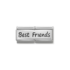 Nomination COMPOSABLE CLASSIC DOUBLE ENGRAVED aus Edelstahl, mit 925er Silber verziert, (03_Beste Freunde Best Friends)