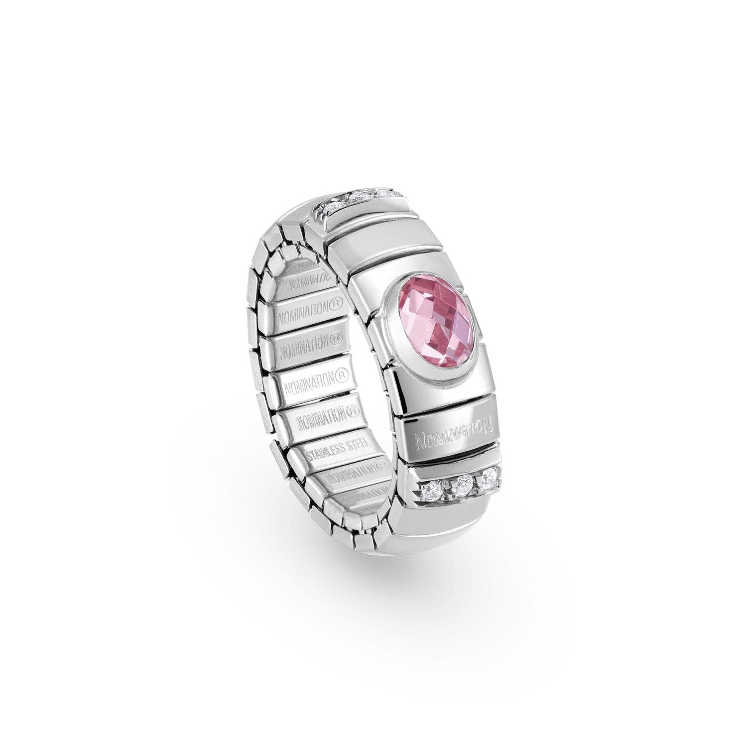 Nomination Ring XTE in Edelstahl, 925 er Silber und Cubic Zirkonia (003_ROSA)