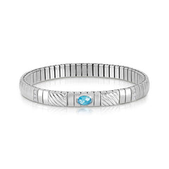 Nomination Armband XTE in Edelstahl, 925er Silber und Cubic Zirkonia (006_HIMMELBLAU)