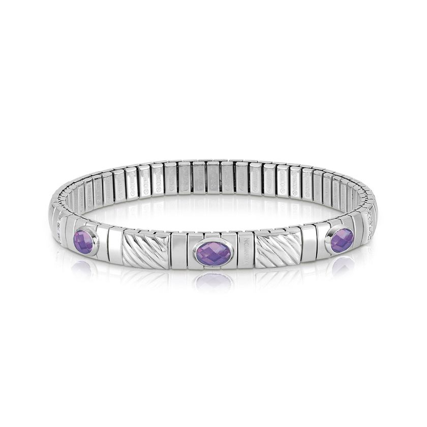 Nomination Armband XTE in Edelstahl, 925er Silber, cz und 3 Cubic Zirkonia (001_VIOLETT)