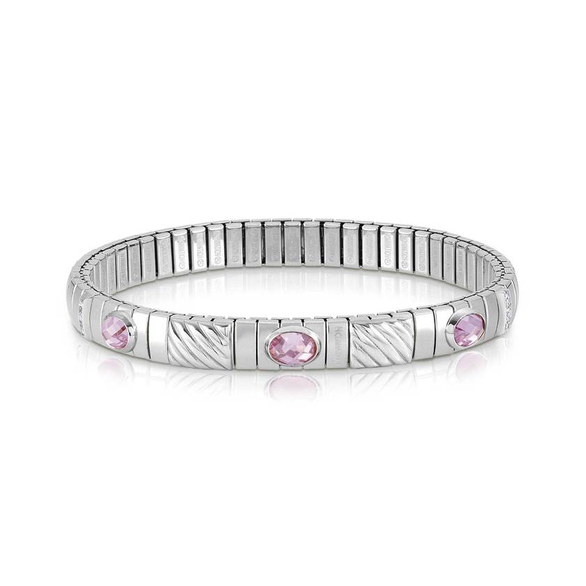 Nomination Armband XTE in Edelstahl, 925er Silber, cz und 3 Cubic Zirkonia (003_ROSA)