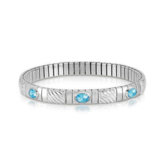 Nomination Armband XTE in Edelstahl, 925er Silber, cz und 3 Cubic Zirkonia (006_HIMMELBLAU)