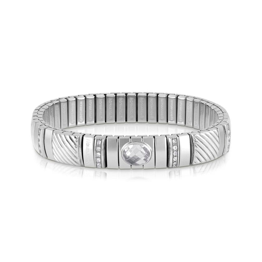 Nomination Armband XTE in Edelstahl, 925er Silber und Cubic Zirkonia MEDIUM (010_WEISS)