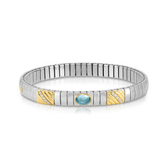 Nomination Armbaender N,Y,S, in Edelstahl, 750er Gold, Edelstein und Cubic Zirkonia (2P) (025_TOPAS BLAU)
