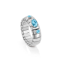 Nomination Ring XTE aus Edelstahl, 925er Silber und Zirkonia (2P1G) (006_HIMMELBLAU)