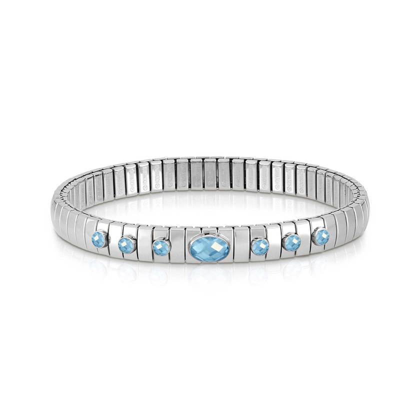 Nomination Armband XTE aus Edelstahl, 925er Silber und Edelsteinen (6P1G) (006_HIMMELBLAU)