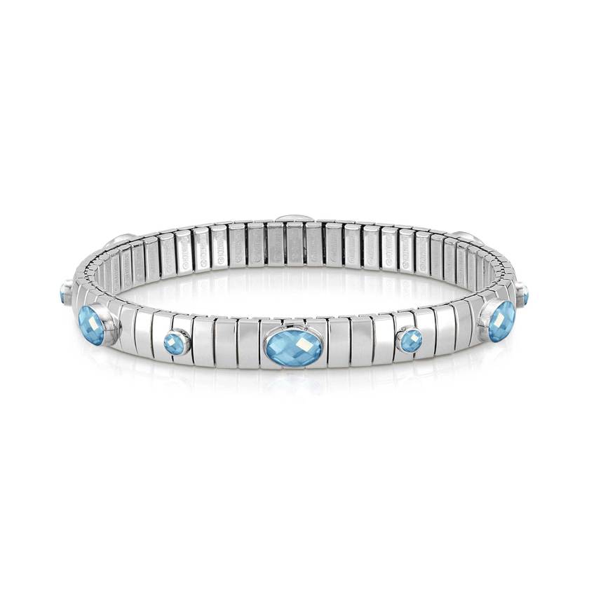 Nomination Armband XTE aus Edelstahl, 925er Silber und Edelsteinen (6P1G) (006_HIMMELBLAU)