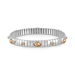 Nomination Armband XTE aus Edelstahl, 925er Silber und Edelsteinen (6P1G) (024_CHAMPAGNE)