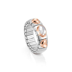 Nomination Ring XTE aus Edelstahl, 375er Gold und Zikonia (HERZ) (010_WEISS)