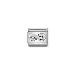 Nomination COMPOSABLE CLASSIC OXIDIERTE SYMBOLE aus Edelstahl, mit 925er Silber verziert, (21_Unendlichzeichen)
