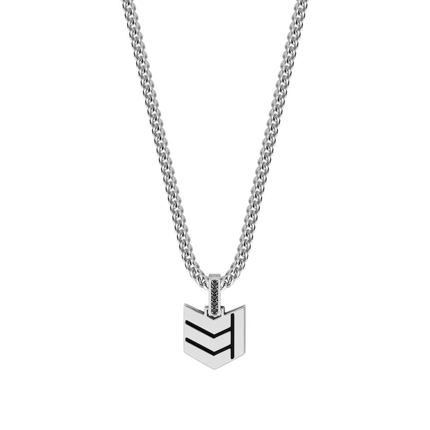 Nomination METROPOLITAN Halskette aus Edelstahl, mit Emaille verziert: mit individueller Gravur (008_Pfeil)