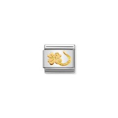 Nomination Composable Classic SYMBOLE Edelstahl und 18kt Gold (34_Hufeisen und Kleeblatt)