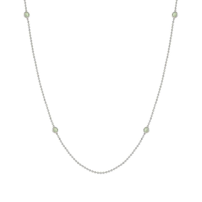 Nomination BELLA edition BLOOM Halskette aus 925er Silber und Kristallen (lang) (034_Gruen mit Silber-Verzierung)