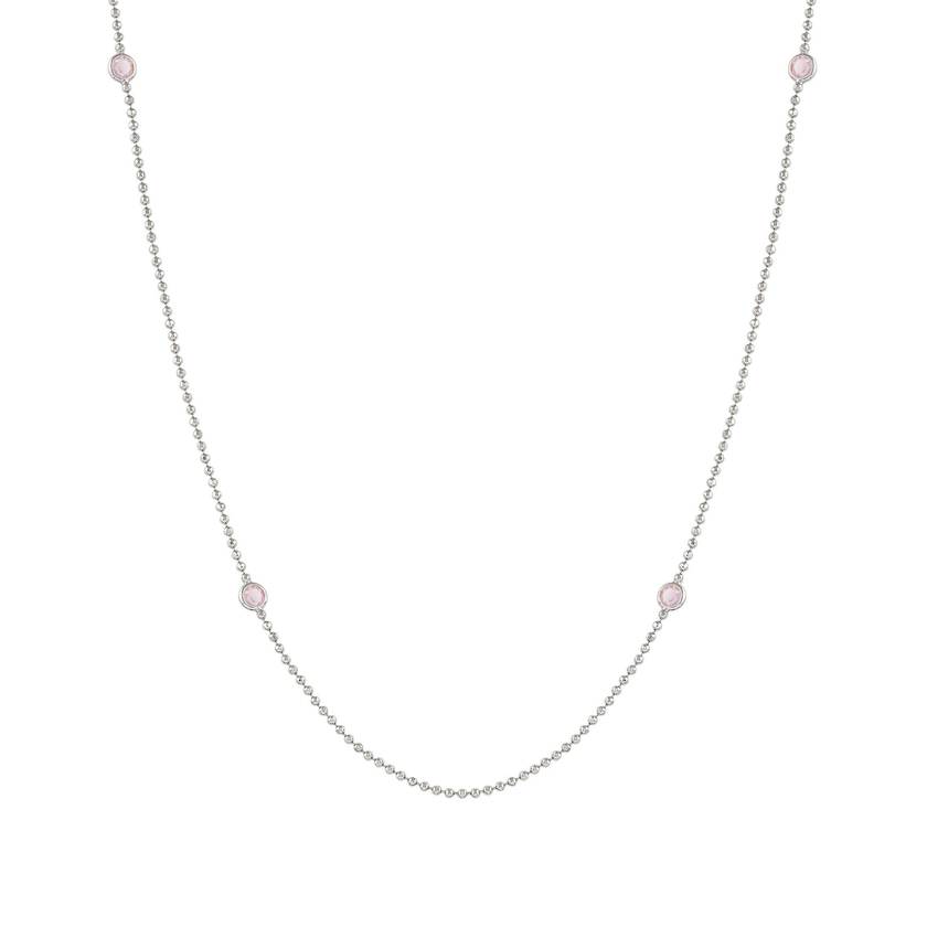 Nomination BELLA edition BLOOM Halskette aus 925er Silber und Kristallen (lang) (035_Rosa mit Silber-Verzierung)