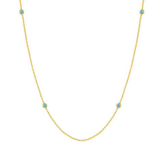 Nomination BELLA edition BLOOM Halskette aus 925er Silber und Kristallen (lang) (038_Tuerkis mit Gold-Verzierung)