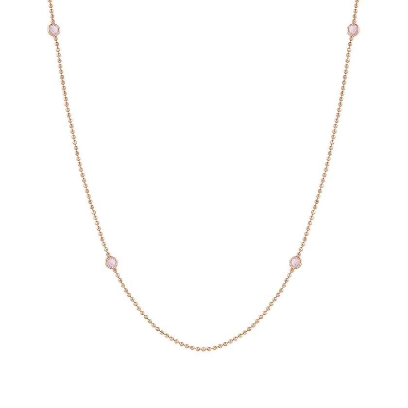 Nomination BELLA edition BLOOM Halskette aus 925er Silber und Kristallen (lang) (040_Rosa mit Rosegold-Verzierung)