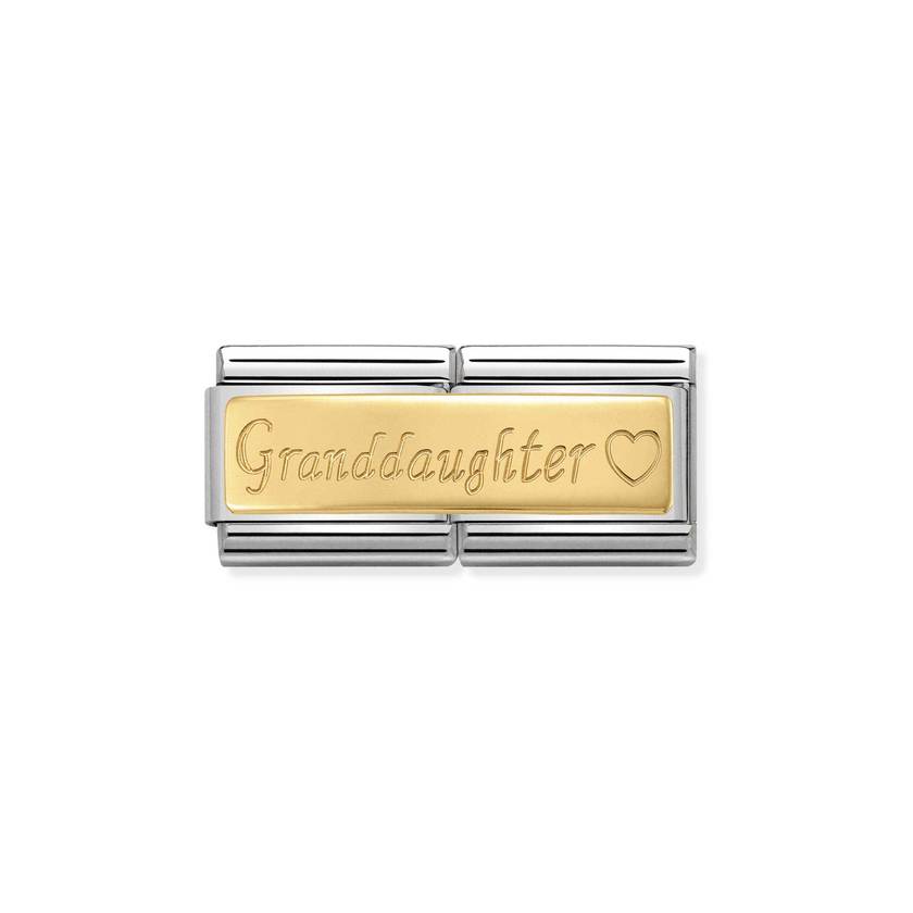 Nomination COMPOSABLE CLASSIC DOUBLE ENGRAVED aus Edelstahl,  mit 18Kt Gold verziert, (15_Granddaughter)