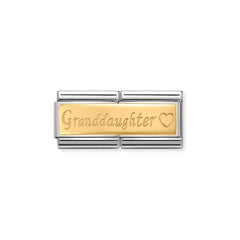 Nomination COMPOSABLE CLASSIC DOUBLE ENGRAVED aus Edelstahl,  mit 18Kt Gold verziert, (15_Granddaughter)