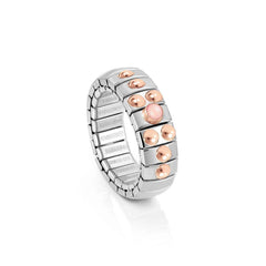 Nomination XTE SMALL Ring aus Edelstahl, mit 9Kt Rosegold und 1 Edelstein verziert (006_KORALLE ROSA)