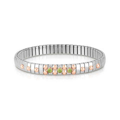 Nomination XTE SMALL Armband aus Edelstahl, mit 9Kt Rosegold und 3 Edelsteinen verziert (016_PERIDOT)