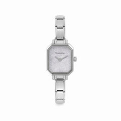 Nomination PARIS Armbanduhr mit Armband aus Edelstahl (rechteckig) RETTANGOLARE (023_Glitter Silber)