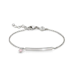 Nomination GIOIE ENGRAVED Armband aus 925er Silber, mit gravierbarer Plakette und Kristallen verziert (035_Rosa mit Silber-Verzierung)