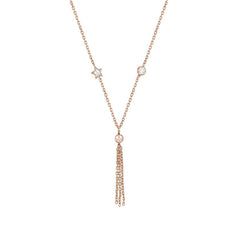 Nomination BELLA DREAM EDITION Halskette aus 925er Silber, mit Edelsteinen und Kristallen verziert (Quaste), (011_Rosevergoldet)