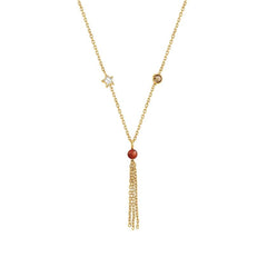 Nomination BELLA DREAM EDITION Halskette aus 925er Silber, mit Edelsteinen und Kristallen verziert (Quaste), (012_(Gelb vergoldet))