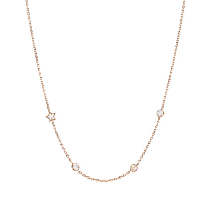 Nomination BELLA DREAM EDITION Halskette aus 925er Silber, mit Edelsteinen und Kristallen verziert, (011_Rosevergoldet)