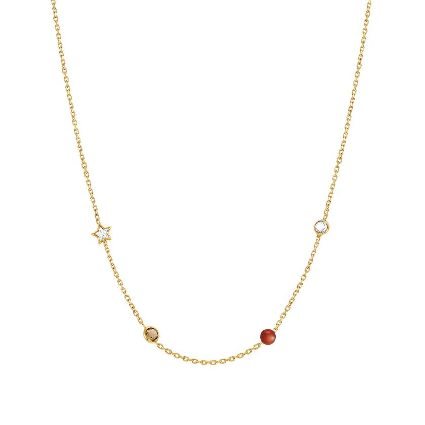 Nomination BELLA DREAM EDITION Halskette aus 925er Silber, mit Edelsteinen und Kristallen verziert, (012_(Gelb vergoldet))