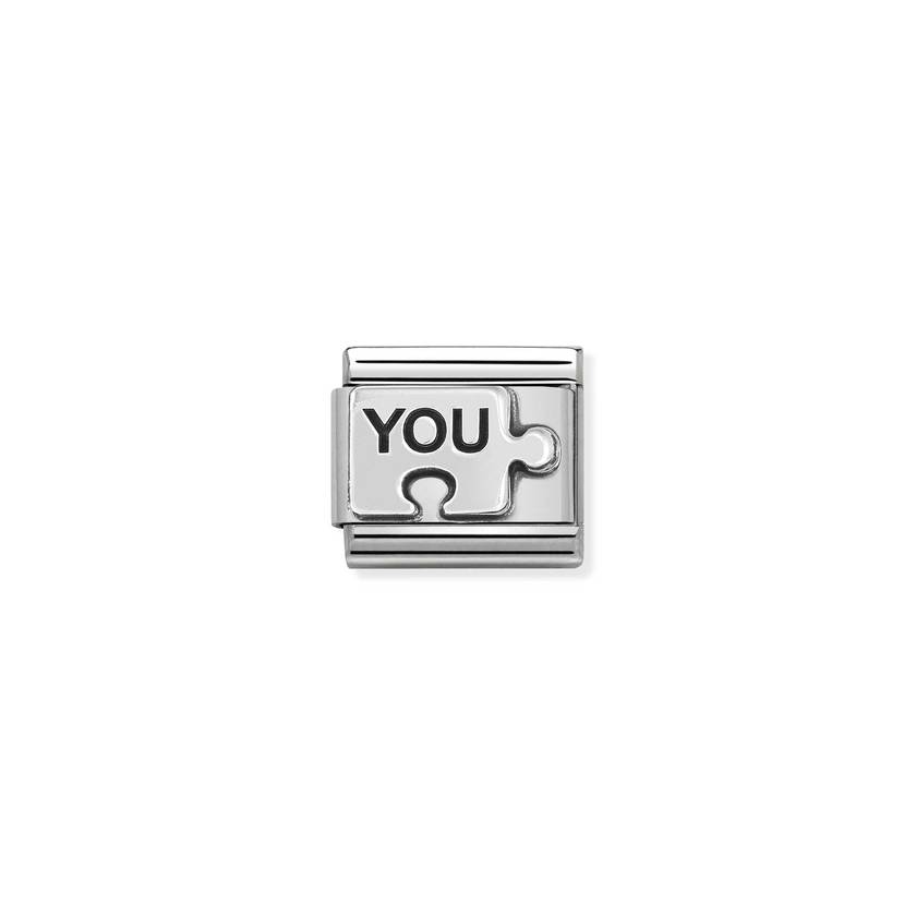Nomination COMPOSABLE CLASSIC OXIDIERTE SYMBOLE aus Edelstahl, mit 925er Silber verziert, (40_YOU Puzzle (You Me))