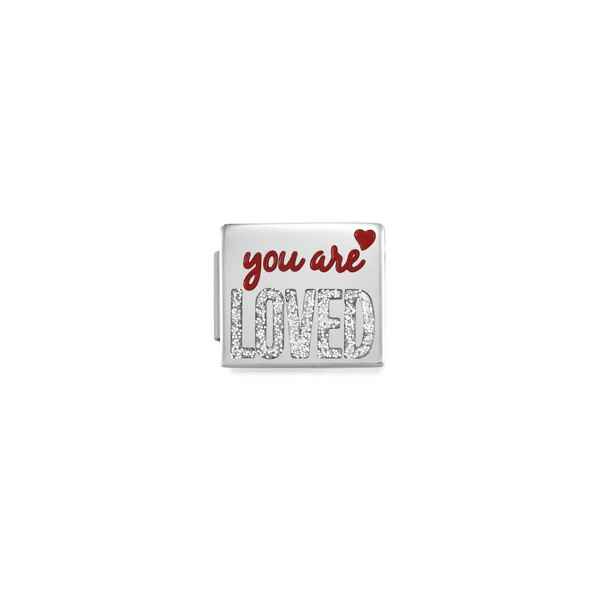 Nomination COMPOSABLE GLAM SYMBOLE Element aus Edelstahl, mit Emaille verziert (03_You are LOVED)
