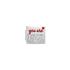 Nomination COMPOSABLE GLAM SYMBOLE Element aus Edelstahl, mit Emaille verziert (03_You are LOVED)