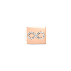 Nomination COMPOSABLE GLAM SYMBOLE Element aus Edelstahl, mit Emaille verziert, rosegold PVD-beschichtet (05_Infinity)