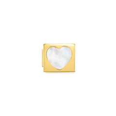 Nomination COMPOSABLE GLAM SYMBOLE Element aus Edelstahl, mit Edelsteinen verziert, gelbgold PVD-beschichtet (01-01)