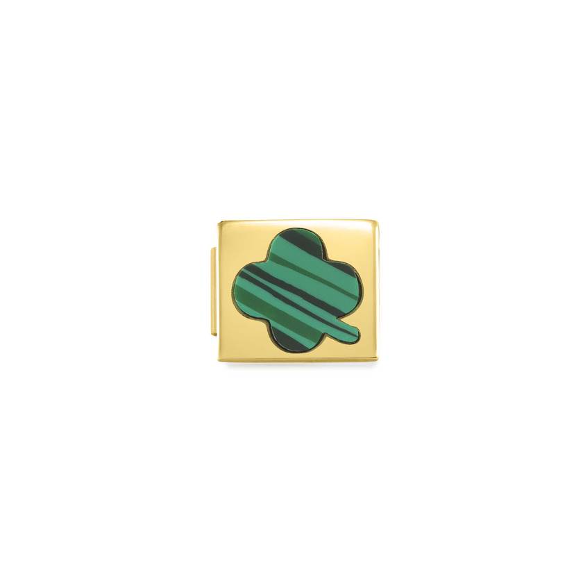 Nomination COMPOSABLE GLAM SYMBOLE Element aus Edelstahl, mit Edelsteinen verziert, gelbgold PVD-beschichtet (03-03)