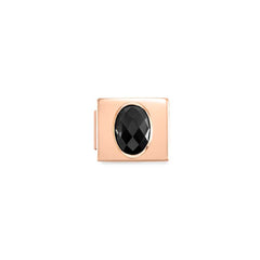 Nomination COMPOSABLE GLAM FAC, CZ Element aus Edelstahl, mit facettiertem Cubic Zirconia verziert, rosegold PVD-beschichtet (10_schwarz)