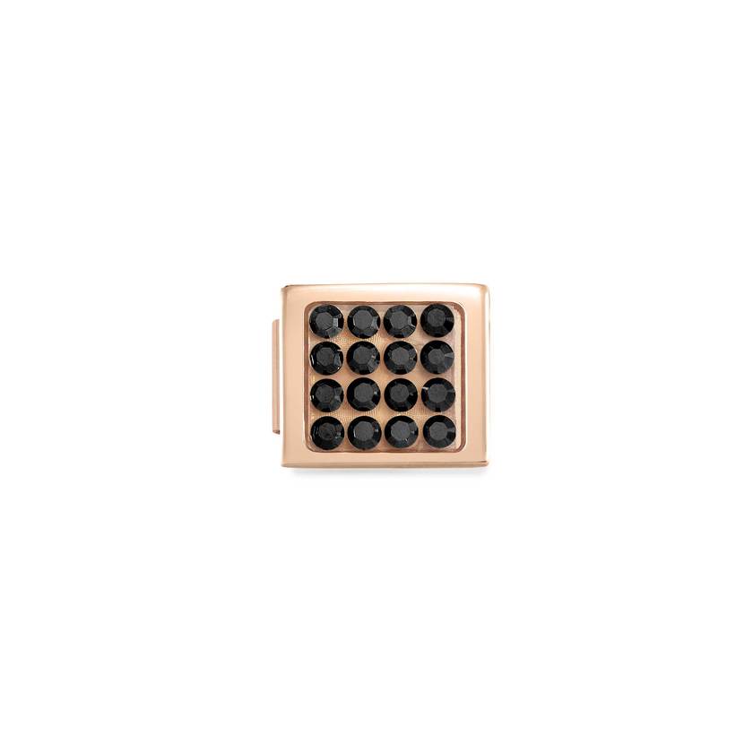 Nomination COMPOSABLE GLAM CRYSTAL Element aus Edelstahl, mit CRYSTAL verziert, rosegold PVD-beschichtet (10_schwarz)