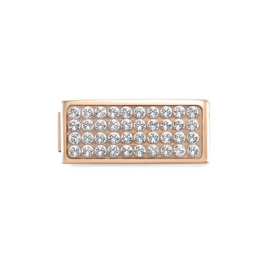 Nomination COMPOSABLE GLAM DOUBLE CRYSTAL Element aus Edelstahl, mit CRYSTAL verziert, rosegold PVD-beschichtet (01_weiss)
