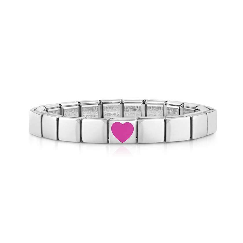 Nomination COMPOSABLE GLAM Armband aus Edelstahl (1 Symbol) (06_Herz (Fuchsia))