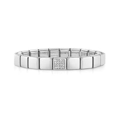 Nomination COMPOSABLE GLAM Armband aus Edelstahl (1 Symbol) (14_Kristall (Weiss))