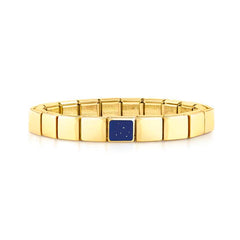Nomination COMPOSABLE GLAM Armband aus Edelstahl (1 Symbol), gelbgold PVD-beschichtet (10_Quadrat (Lapislazuli))