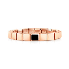 Nomination COMPOSABLE GLAM Armband aus Edelstahl (1 Symbol), rosegold PVD-beschichtet (10_Quadrat (Achat, Schwarz))