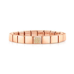 Nomination COMPOSABLE GLAM Armband aus Edelstahl (1 Symbol), rosegold PVD-beschichtet (13_Kristall (Champagner))